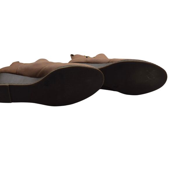 Vebose Women's Boots 7 Brown Slip On Shoe 2 inch Heel Booties - Picture 8 of 9